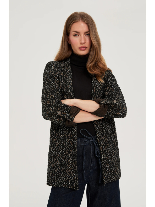 Moodo Fekete állat mintás zakó Moodo