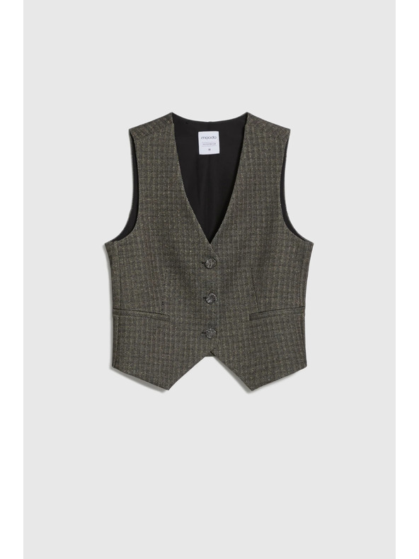 Moodo Elegáns sötétbézs mellény Moodo
