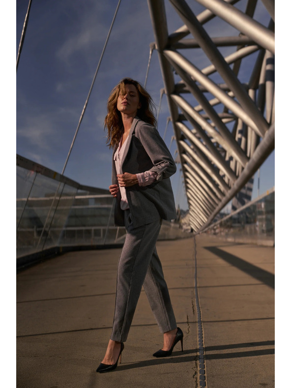 Moodo Szürke felhajtott ujjú zakó Moodo