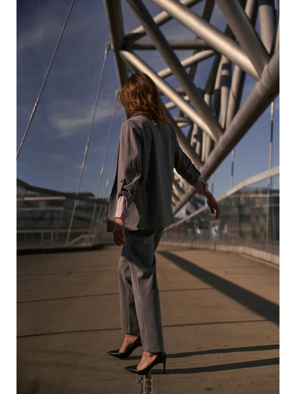 Moodo Szürke felhajtott ujjú zakó Moodo