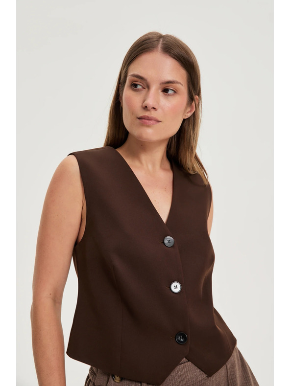 Moodo Elegáns barna mellény Moodo