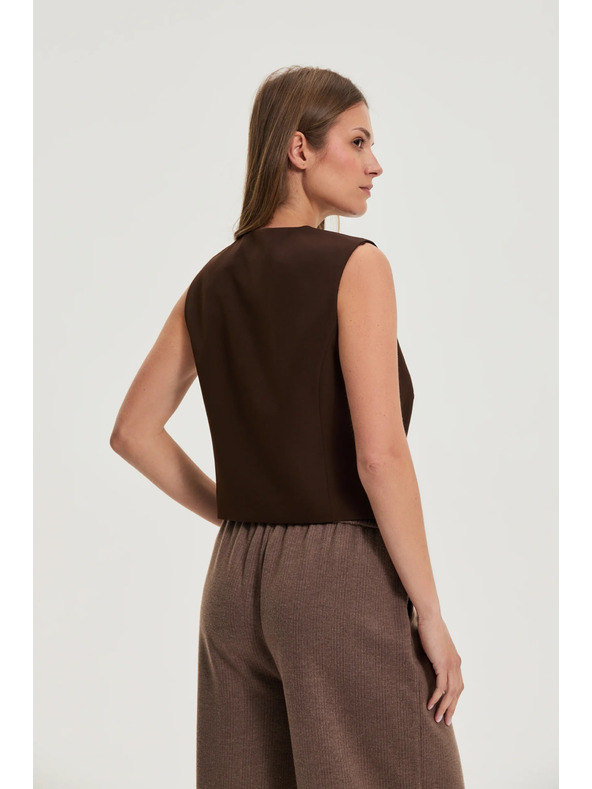 Moodo Elegáns barna mellény Moodo