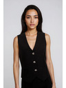 Moodo Fekete díszes gombos mellény Moodo