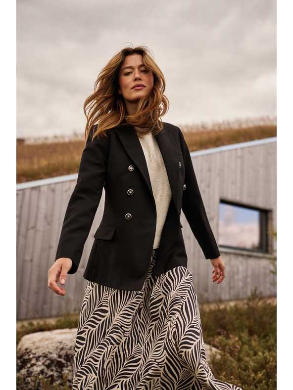 Moodo Fekete díszes gombos zakó Moodo