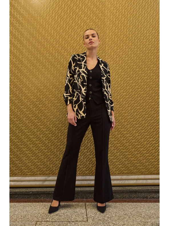 Moodo Zakó ráncolt 3/4-es ujjal fekete Moodo