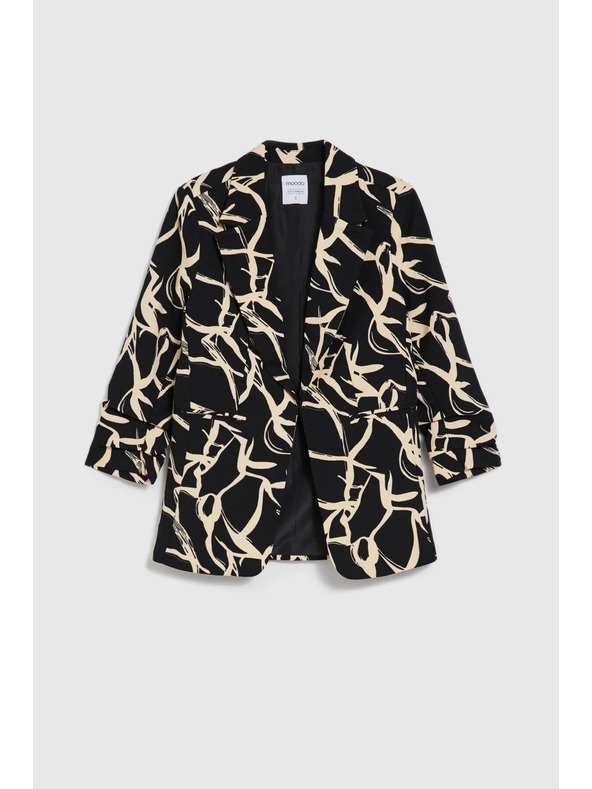 Moodo Zakó ráncolt 3/4-es ujjal fekete Moodo