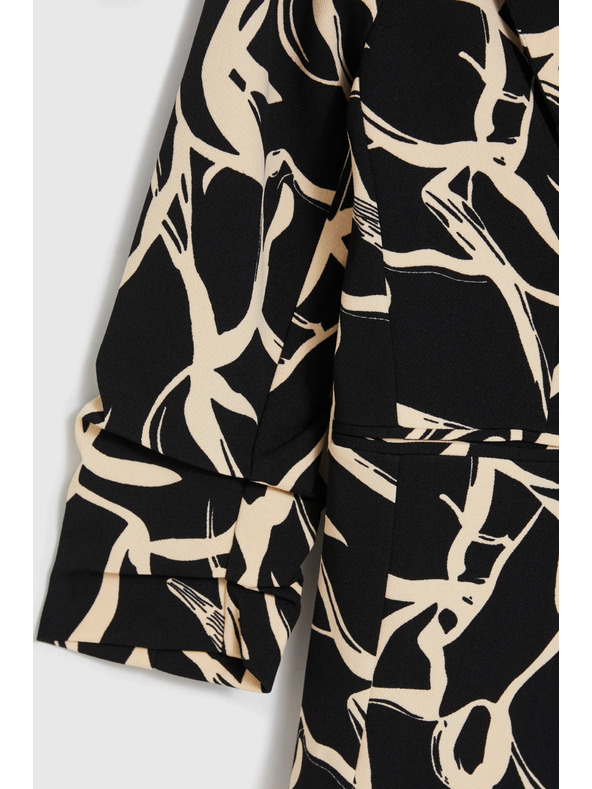 Moodo Zakó ráncolt 3/4-es ujjal fekete Moodo