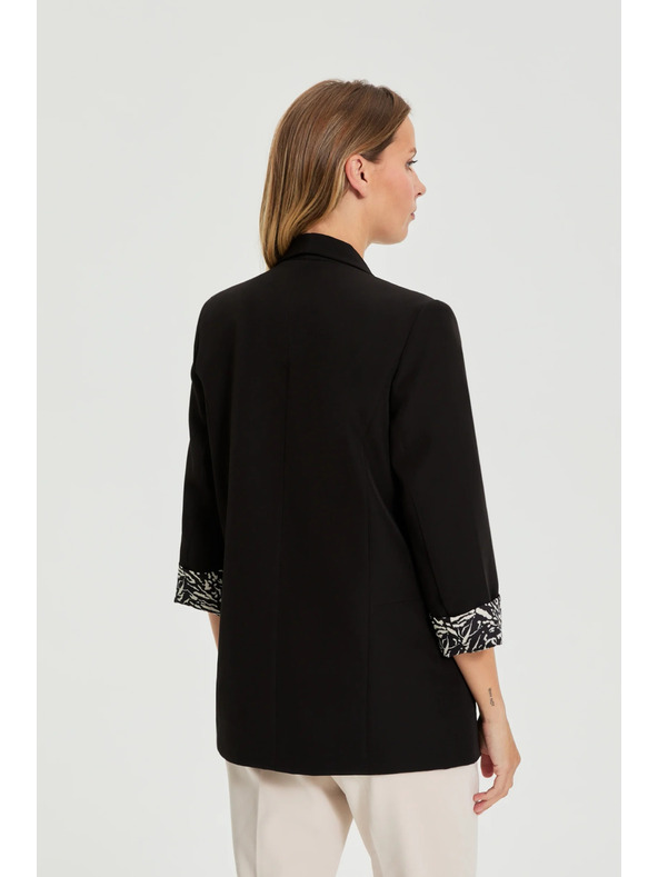 Moodo Fekete díszes mandzsettás zakó Moodo