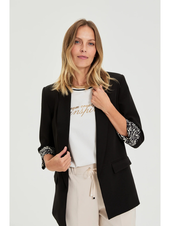 Moodo Fekete díszes mandzsettás zakó Moodo