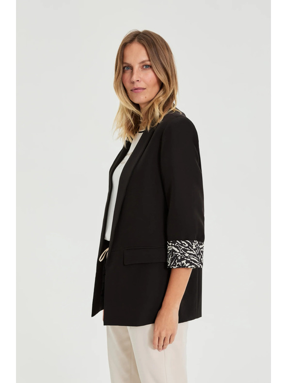 Moodo Fekete díszes mandzsettás zakó Moodo