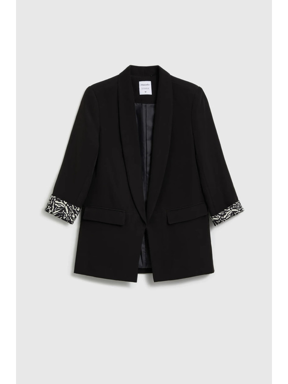Moodo Fekete díszes mandzsettás zakó Moodo