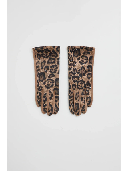 Moodo Bézs leopárd mintás kesztyű Moodo