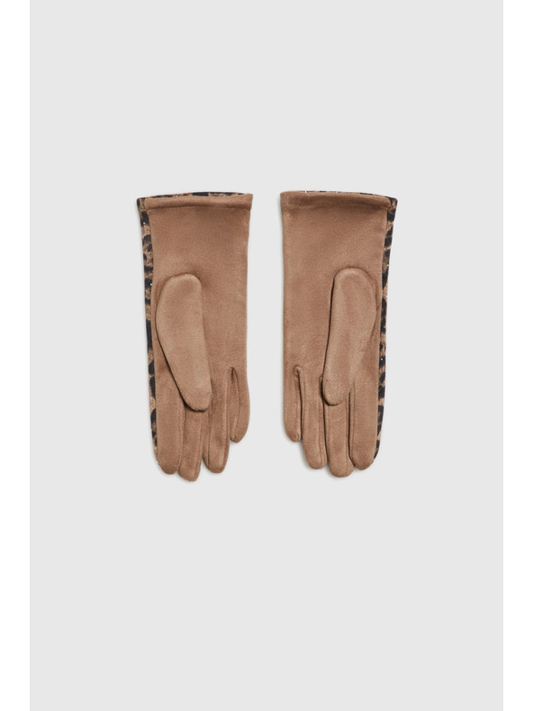 Moodo Bézs leopárd mintás kesztyű Moodo