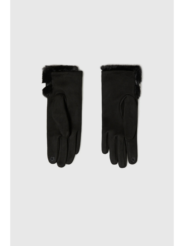 Moodo Fekete Moodo szőrmés kesztyű