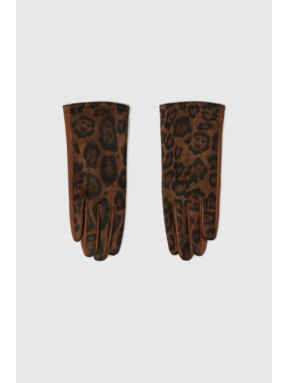 Moodo Barna leopárd mintás kesztyű Moodo