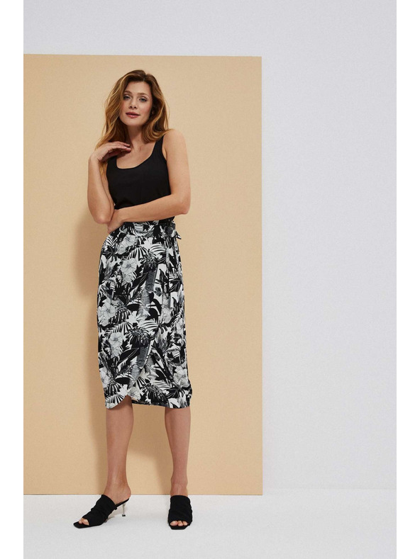 Moodo Fekete növényi mintás szoknya Moodo