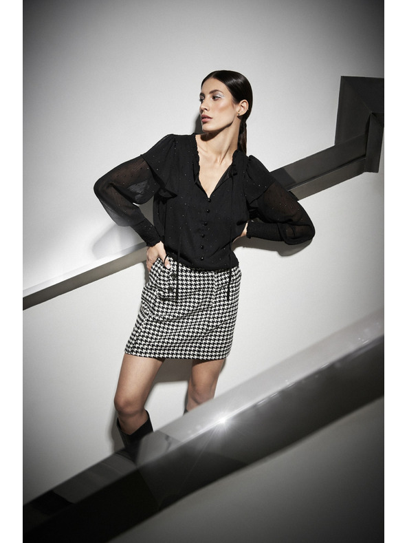 Moodo Fekete-fehér pepita szoknya Moodo