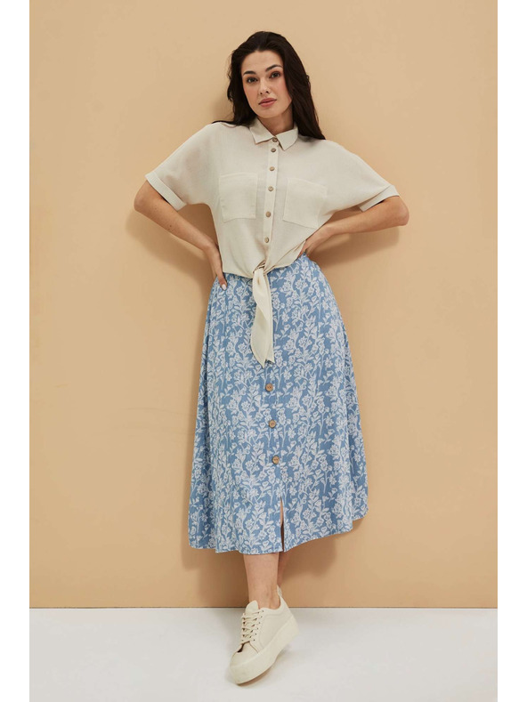 Moodo Virágmintás lyocell szoknya Moodo