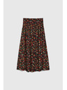 Moodo Fekete virágmintás midi szoknya Moodo
