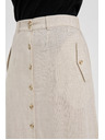 Moodo Bézs len midi szoknya Moodo