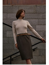 Moodo Térdig érő sötét bézs ceruzaszoknya Moodo