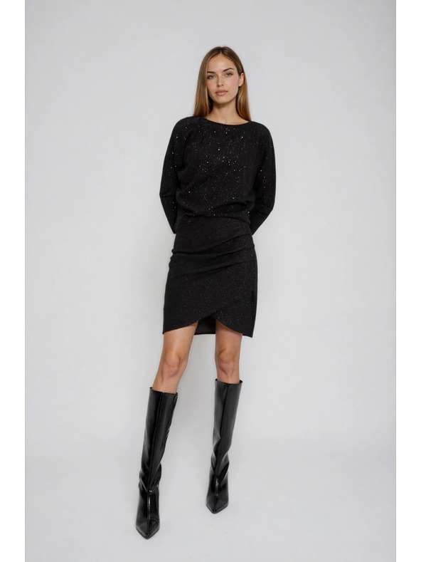 Moodo Fekete gyűrött szoknya Moodo