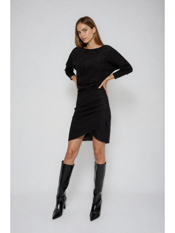 Moodo Fekete gyűrött szoknya Moodo