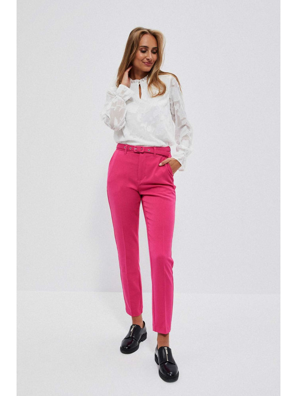 Moodo Rózsaszín cigaretta nadrág övvel Moodo