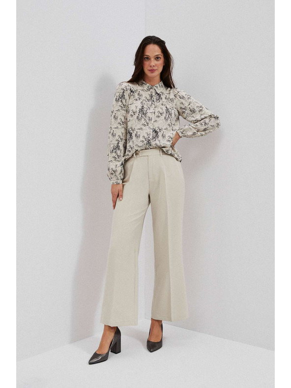 Moodo Homokszínű bő szárú nadrág Moodo