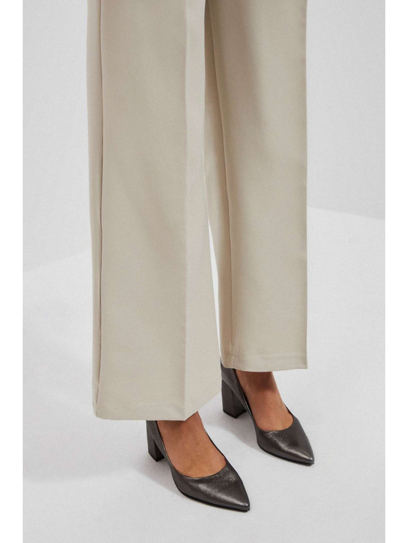 Moodo Homokszínű bő szárú nadrág Moodo