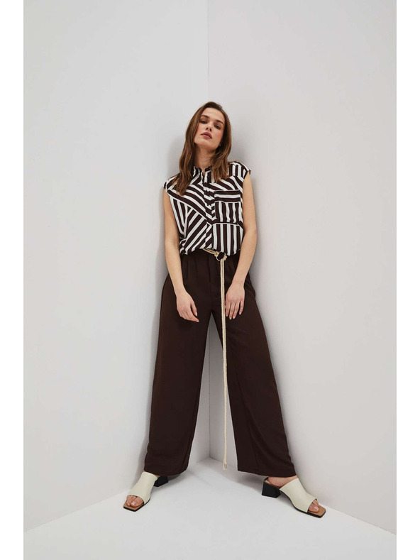 Moodo Sötétbarna bő szárú nadrág Moodo
