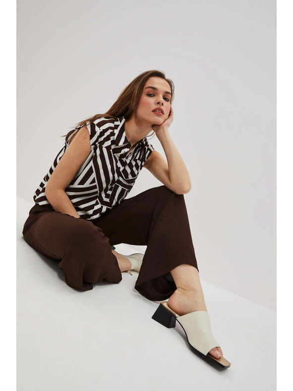 Moodo Sötétbarna bő szárú nadrág Moodo