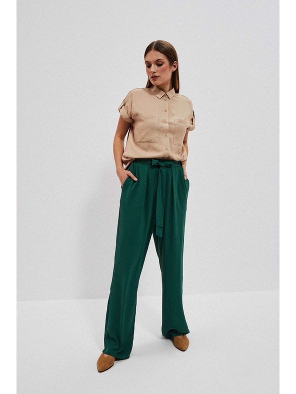 Moodo Malachitzöld bő szárú nadrág Moodo