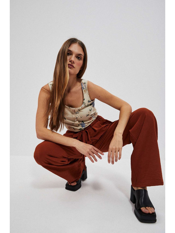 Moodo Barna bő szárú nadrág Moodo