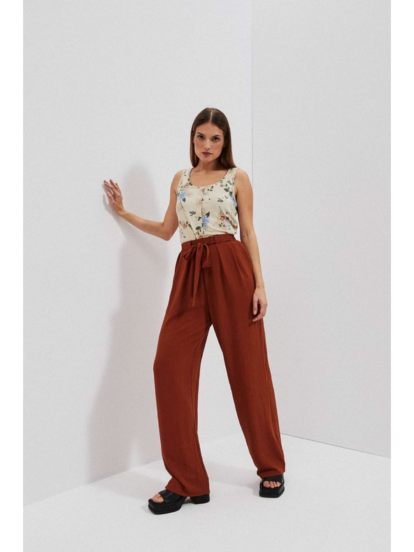 Moodo Barna bő szárú nadrág Moodo