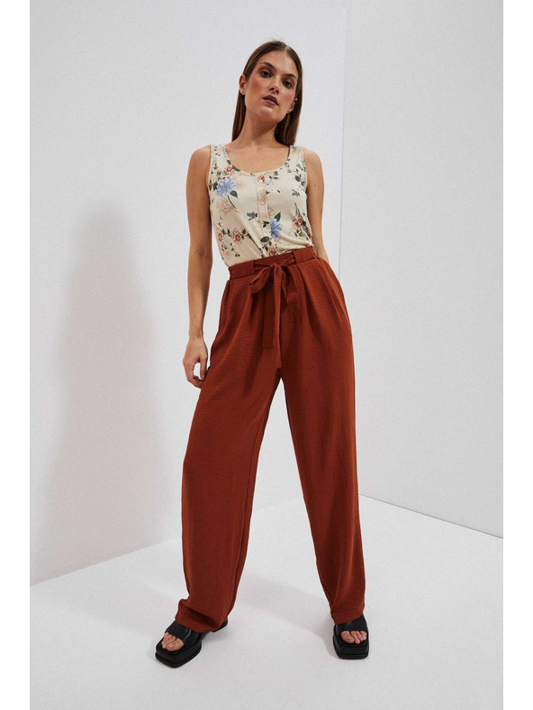 Moodo Barna bő szárú nadrág Moodo