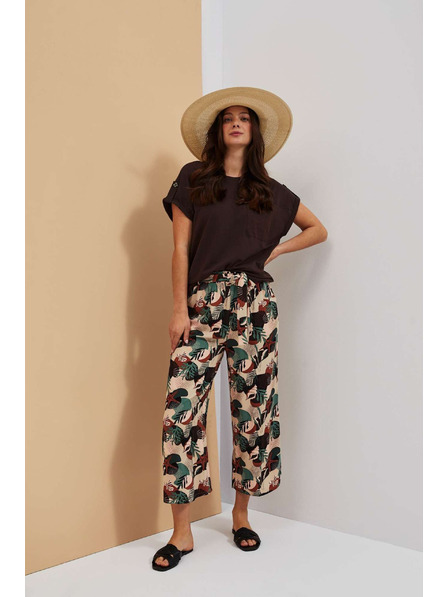 Moodo Sötétbézs mintás kullotes nadrágok Moodo