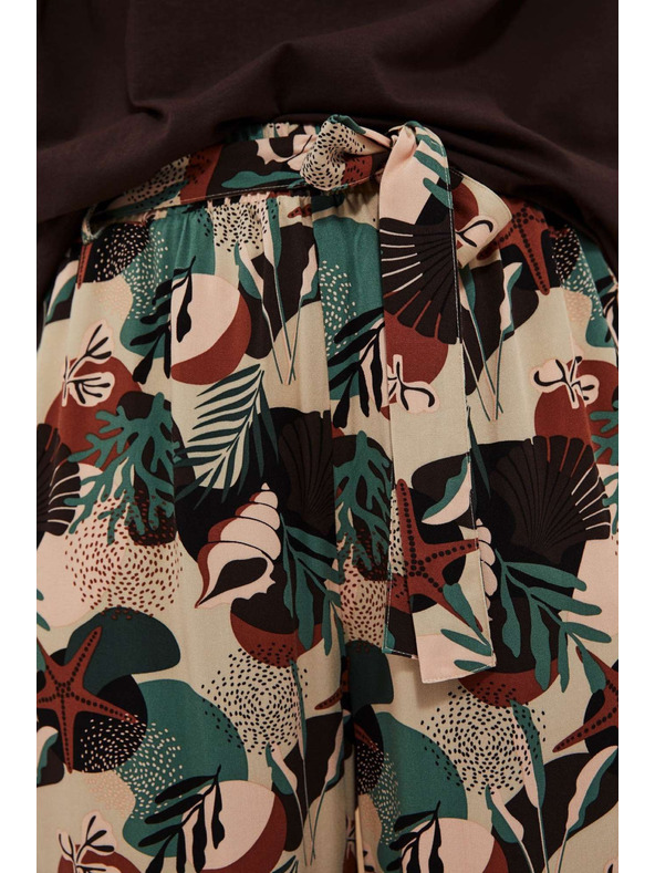 Moodo Sötétbézs mintás kullotes nadrágok Moodo