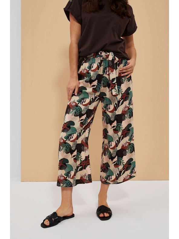 Moodo Sötétbézs mintás kullotes nadrágok Moodo