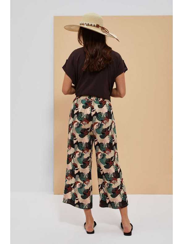 Moodo Sötétbézs mintás kullotes nadrágok Moodo