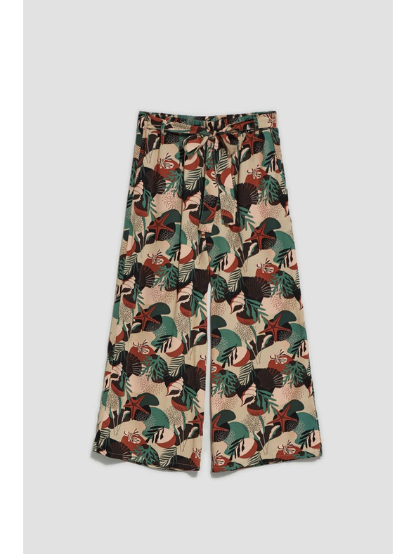 Moodo Sötétbézs mintás kullotes nadrágok Moodo