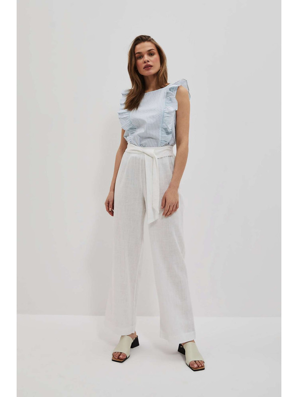 Moodo Moodo lenvászon nadrág bő szabással