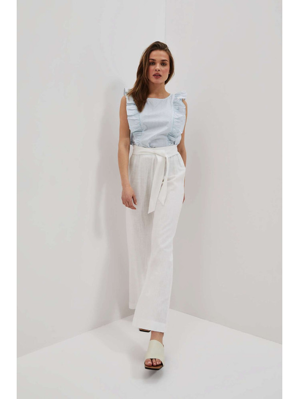 Moodo Moodo lenvászon nadrág bő szabással