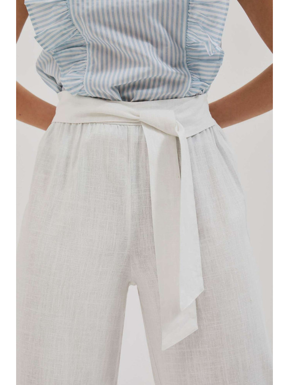 Moodo Moodo lenvászon nadrág bő szabással
