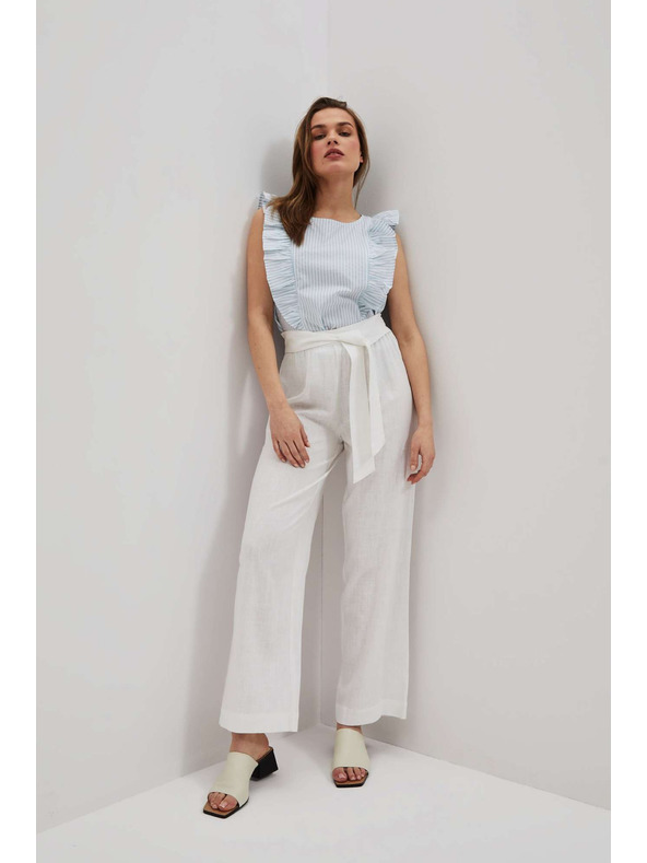 Moodo Moodo lenvászon nadrág bő szabással