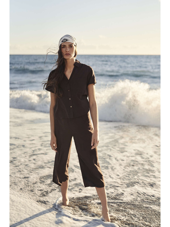 Moodo Sötétbarna gumis derekú nadrágszoknya Moodo