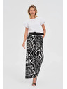 Moodo Viszkóz fekete nadrág övvel Moodo
