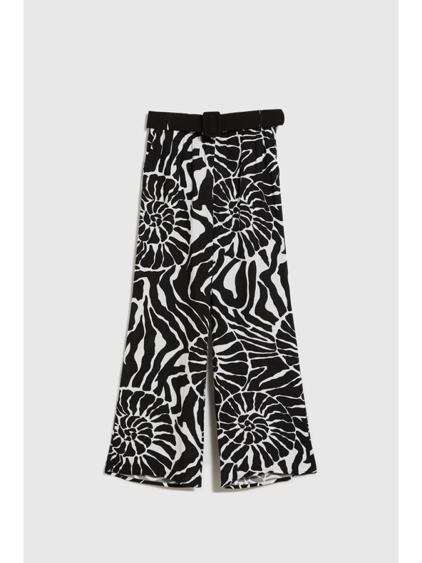 Moodo Viszkóz fekete nadrág övvel Moodo