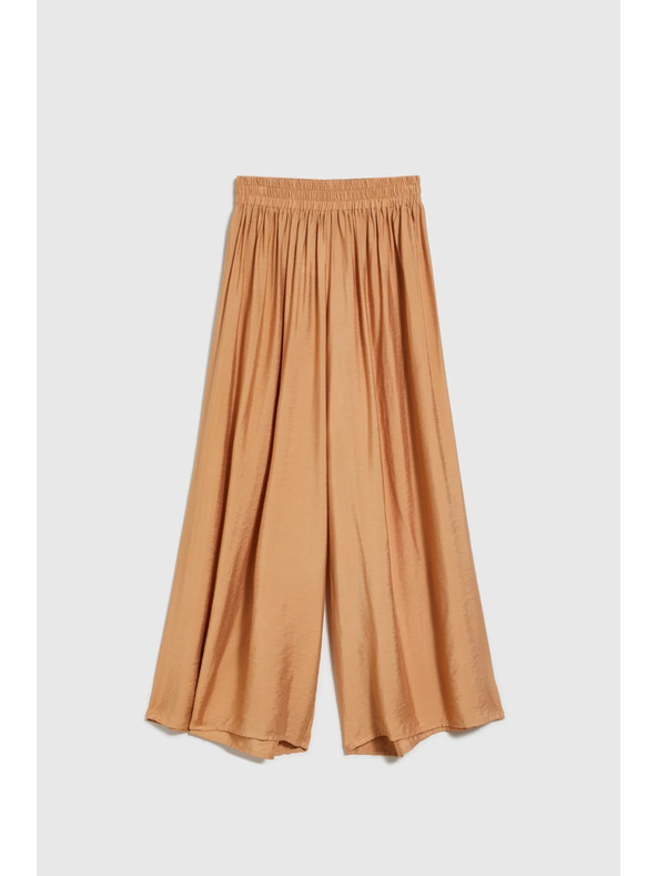 Moodo Viszkóz bézs széles szárú nadrág Moodo