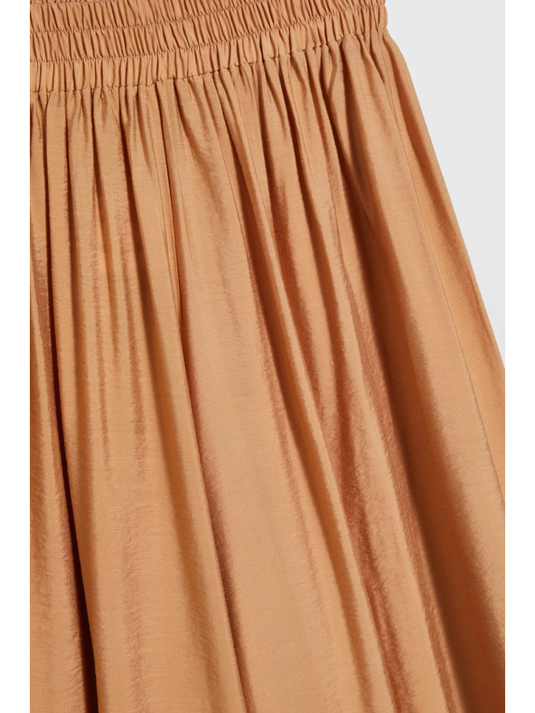 Moodo Viszkóz bézs széles szárú nadrág Moodo